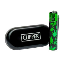 Clipper Feuerzeug Green Shiny Leafs Metall kaufen im schweizer Headshop