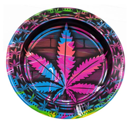V-Syndicate Metal Tin Ashtray - Colourful Leaf kaufen im CBD Shop Schweiz