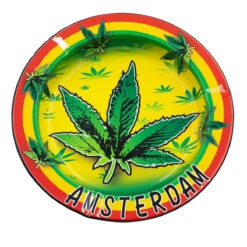 V-Syndicate Metal Tin Ashtray - Amsterdam Rasta Rainbow kaufen im Headshop Schweiz